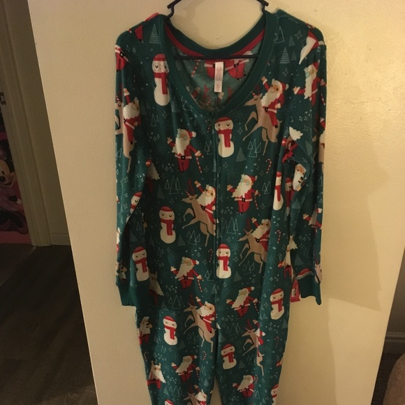 Xhilaration Santa PJ Onesie - Picture 2 of 5